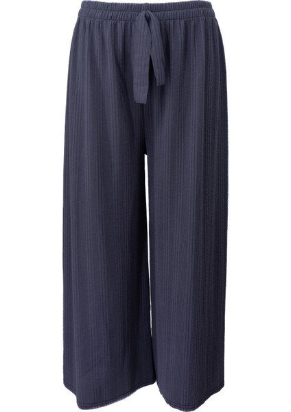 Kadın Pantolon Pamuklu Burgu Kumaş Beli Lastikli Saç Örgü Modelli Likralı Geniş Paça indirimleri