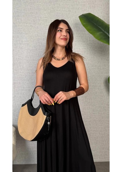 Kadın Çan Dokuma Kumaş V Yaka Asimetrik Kesim Elbise fırsatları