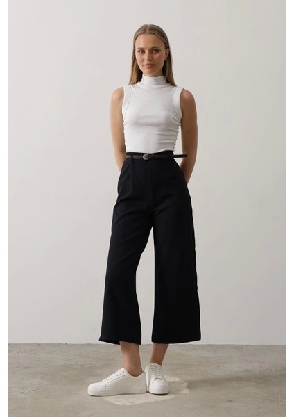 Kemer Pens Detaylı Pantolon - Lacivert