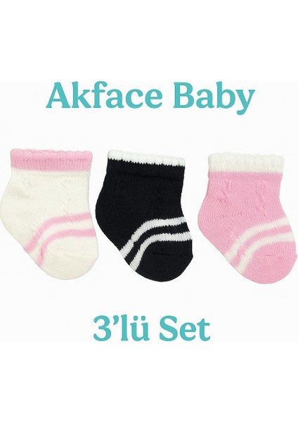 Kabartmalı Pamuklu Kız 0-6 Ay Yenidoğan Bebek Çorabı