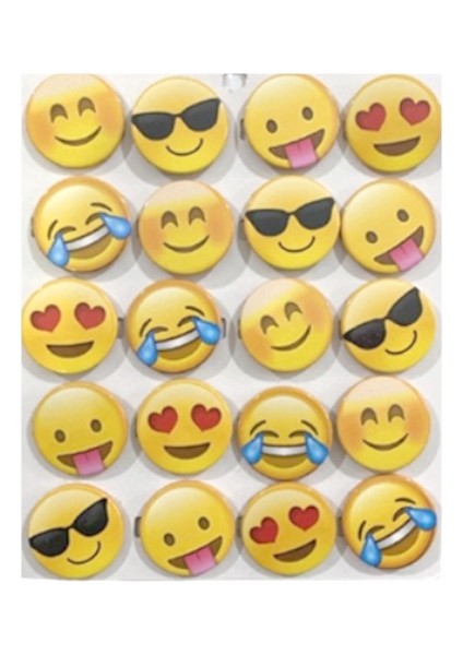 Emojili Rozet Karışık Çanta Rozeti - 3 Adet