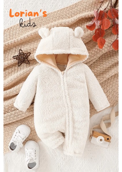 Welsoft Ekru Ayıcık Peluş Çocuk Tulumu Unisex - 12 Ay