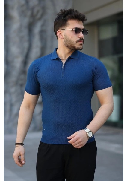 Erkek Viskon Kumaş Polo Yaka Desenli Tişört fiyatları