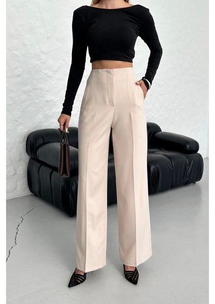 Yüksek Bel Pensli̇ Palazzo Pantolon fırsatları