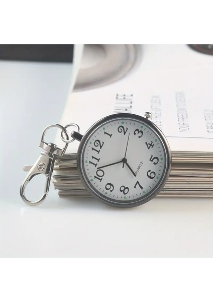 Anahtarlık Klipsli Analog Quartz Cep Saati Siyah fırsatları