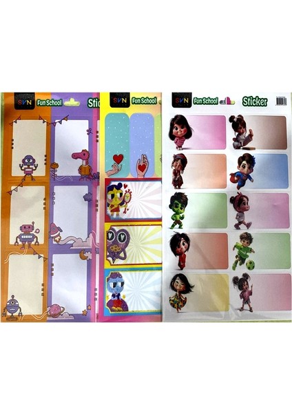 Simli Okul Etiketi A4 - 3 Adet