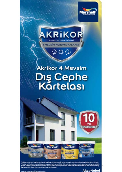 Akrikor Elastomerik Dış Cephe Boyası Y1 15 Lt fiyatları