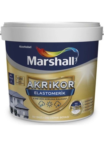 Akrikor Elastomerik Dış Cephe Boyası Y3 15 Lt