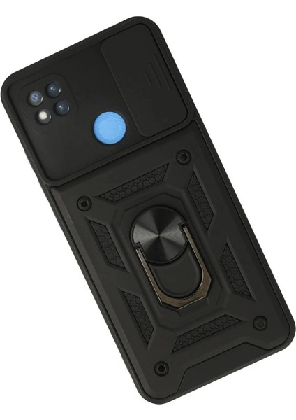 Newface Xiaomi Redmi 9c Kılıf Pars Lens Yüzüklü Silikon - Siyah modelleri