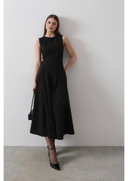 Kolsuz Uzun Elbise - Siyah modelleri