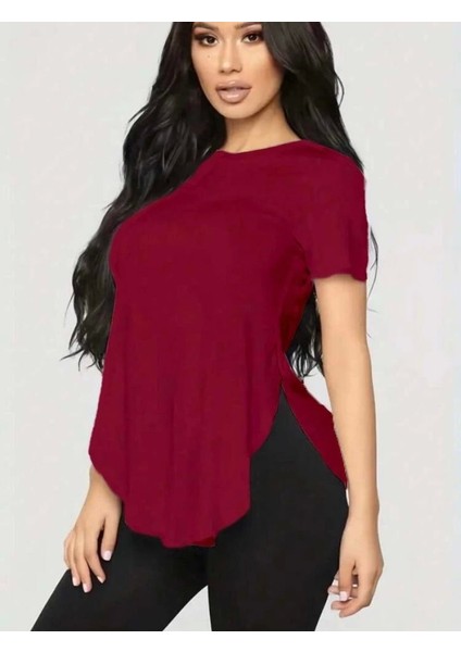 Kadın Türlü Viskon Kumaş Yırtmaç Detaylı Bluz