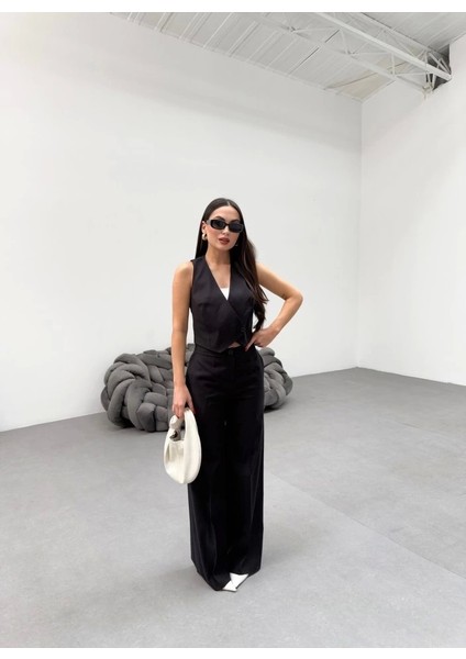 Toskana Keten Kruvaze Yaka Tek Düğmeli̇ Yelek Pantolon Takim modelleri