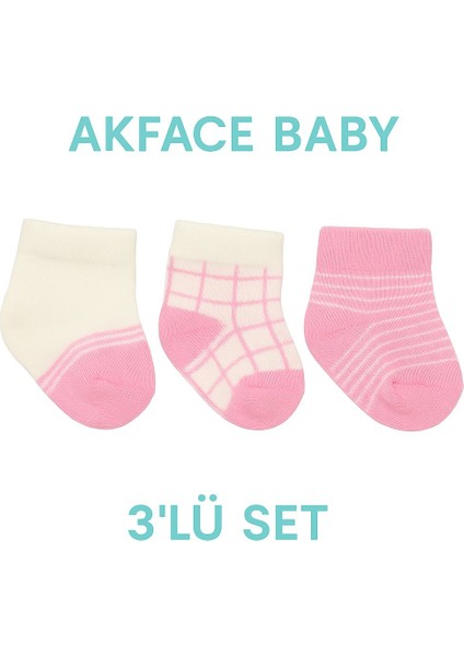 Desenli Pamuklu Kız 0-6 Ay Yenidoğan Bebek Çorabı