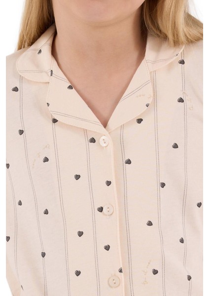 Kız Çocuk Krem Uzun Kollu Pijama Takımı 3435-G modelleri