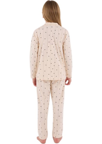 Kız Çocuk Krem Uzun Kollu Pijama Takımı 3435-G fırsatları