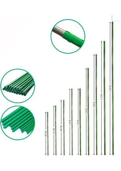 Ennalbur Bitki Destek Çubuğu 11 mm 150 cm 5 Adet