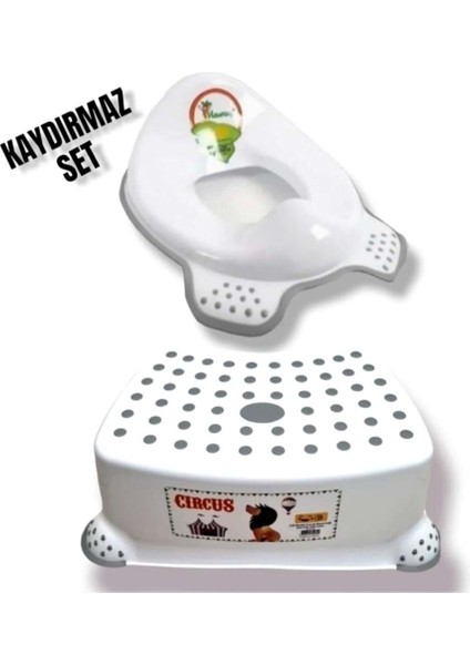 Kaydırmaz Çocuk Taburesi Basamaklı Çocuk Basamak Çocuk Klozet Adaptörü Tuvalet Alıştırma