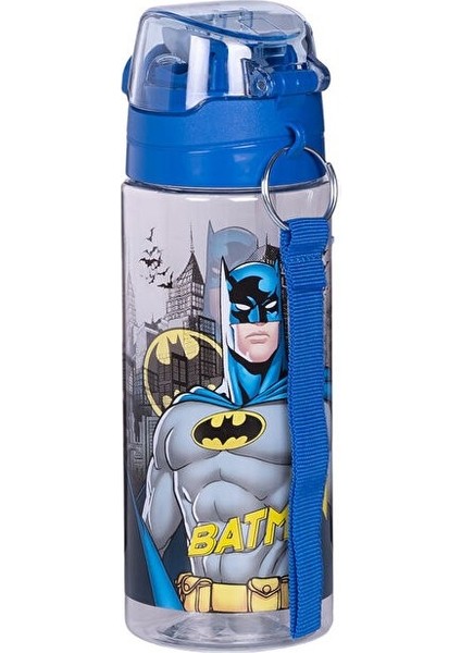 Erkek Çocuk Matara 500 ml Mavi Renk 1 Adet Batman Plastik Lisanslı Okul Matarası Süper Kahraman Pipetli Suluk fiyatları