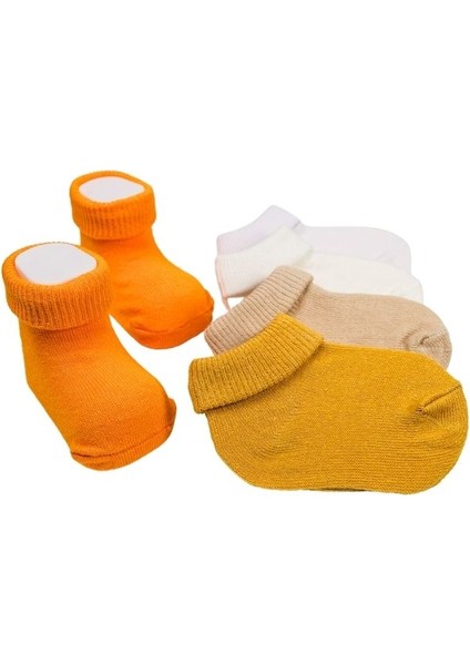 Unisex Kutulu Safari Renkler Organik 5 Li Yıkanmış Yenidoğan ve Erkek Bebek Çorabı 0-2 Yaş fiyatları