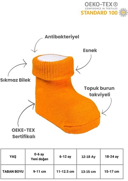 Unisex Kutulu Safari Renkler Organik 5 Li Yıkanmış Yenidoğan ve Erkek Bebek Çorabı 0-2 Yaş modelleri