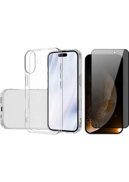 iPhone 17 Uyumlu Kılıf Vendas Süper Silikon Kapak + Hayalet Cam Ekran Koruyucu