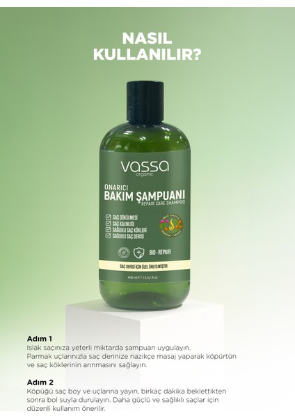 Saç Dökülmesine Karşı Onarıcı Bakım Şampuanı Keratin ve Argan Yağlı Güçlendirici Etki 400 ml