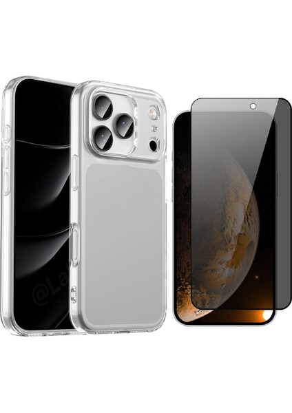 iPhone 17 Pro Uyumlu Kılıf Vendas Süper Silikon Kapak + Hayalet Cam Ekran Koruyucu