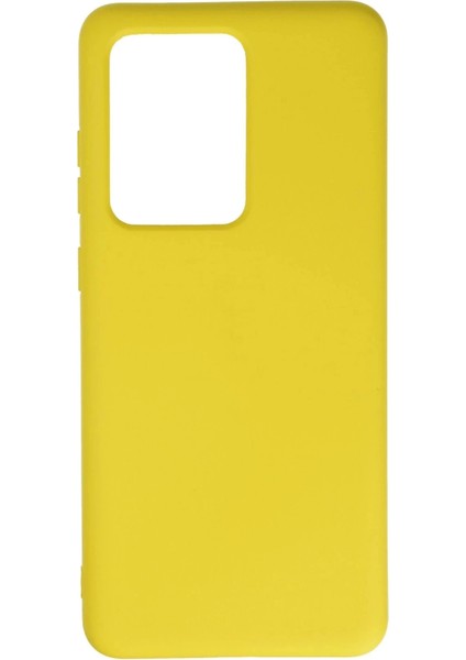 Newface Samsung Galaxy S20 Ultra Kılıf Nano Içi Kadife Silikon - Sarı