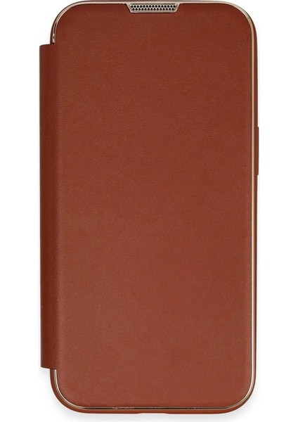 Newface iPhone 14 Pro Kılıf Dolpin Kapaklı - Kahverengi fiyatları