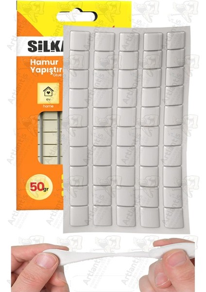 Hamur Yapıştırıcı Tack-It 50GR 1 Paket Silka 65 Parça Macun Sakız Yapıştırıcı Takıt Çerçeve Afiş Duvar Iz Bırakmaz