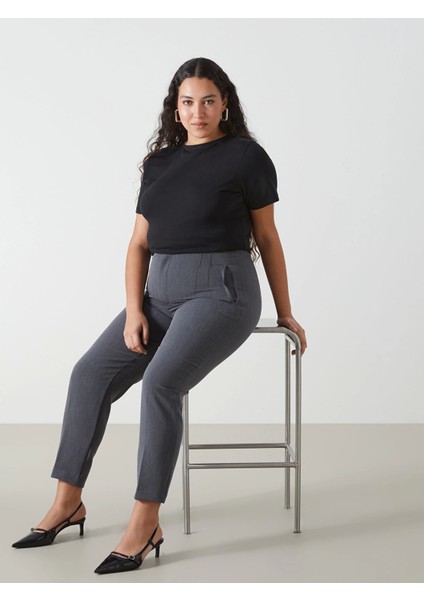 Lcw Vision Gri Kadın Havuç Kesim Düz Pantolon fiyatları