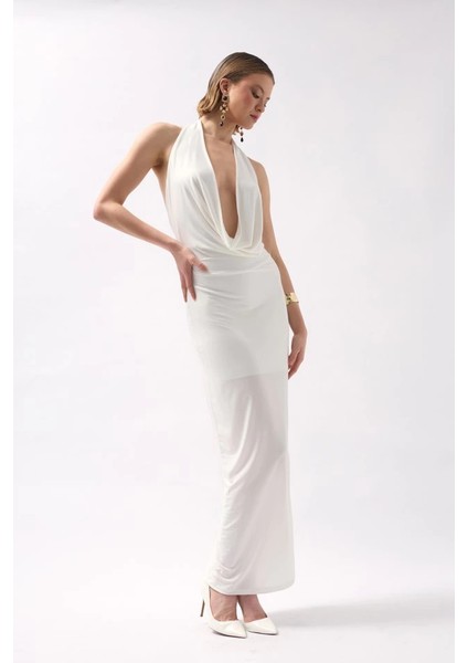 Şal Yaka Dekolte Maxi Elbise fırsatları