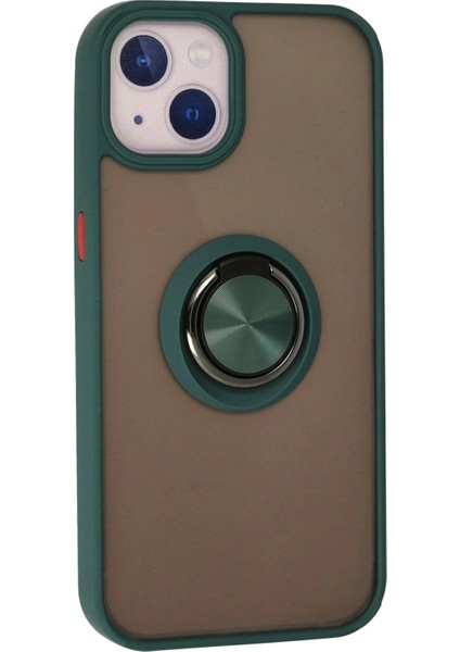 Newface iPhone 13 Kılıf Montreal Yüzüklü Silikon Kapak - Yeşil modelleri