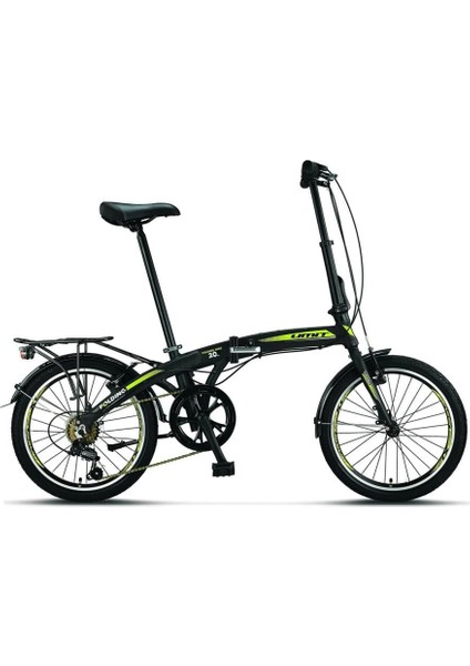 2036 Foldıng Katlanır Bisiklet V 20 Jant 6 Vites Black Lıme