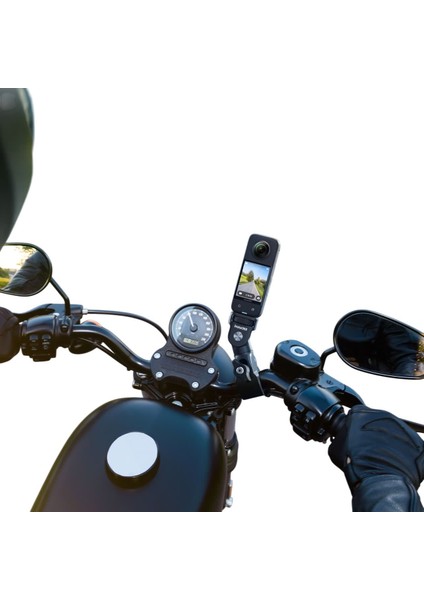 Motosiklet Bağlantı Kiti ve Görünmez Selfie Çubuğu Aksesuar Seti