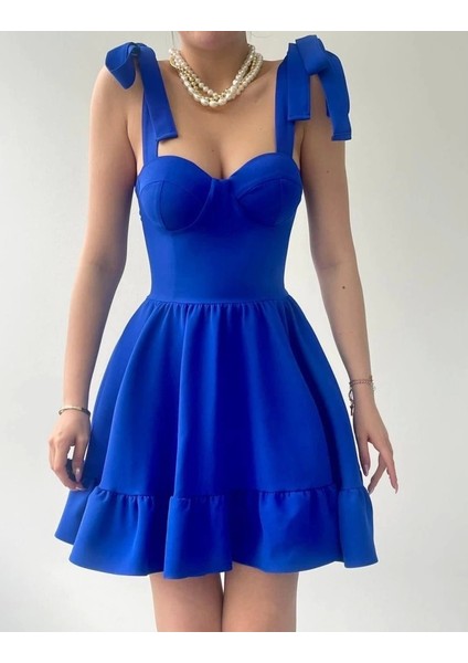 Ip Askılı Bağlamalı Atlas Elbise fiyatları