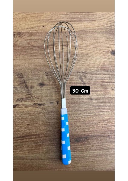 Paslanmaz Çelik Metal Çırpma Teli – Yumurta, Kek ve Hamur Karıştırma Mutfak Aleti 30 cm