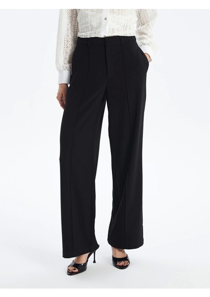 Lcw Vision Siyah Standart Fit Düz Geniş Paça Kadın Pantolon fiyatları