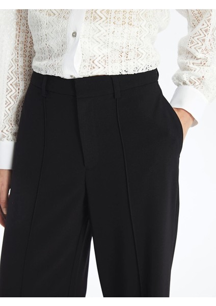 Lcw Vision Siyah Standart Fit Düz Geniş Paça Kadın Pantolon modelleri