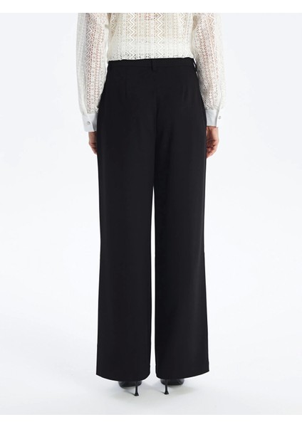 Lcw Vision Siyah Standart Fit Düz Geniş Paça Kadın Pantolon fırsatları