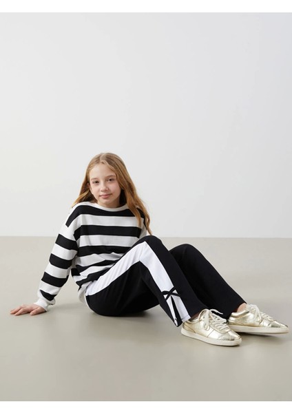 Lcw Kids Siyah Beli Lastikli Kız Çocuk Eşofman Altı
