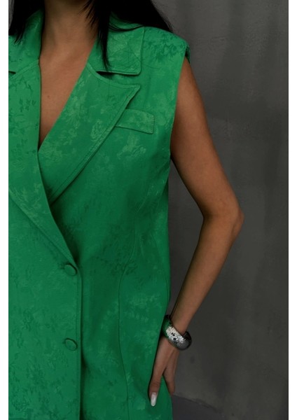 Jakar Kumaş Yelek - Pantolon Takım - Yeşil fırsatları