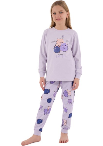 Roly Poly Kız Çocuk Lila Pijama Takımı 3705-2