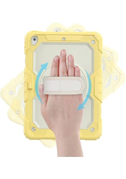 Newface iPad 10.2 (7.nesil) Kılıf Strap New Tablet Kapak - Sarı modelleri