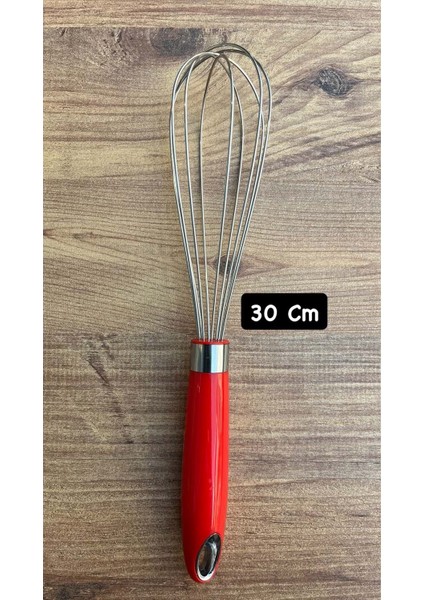 Paslanmaz Çelik Metal Çırpma Teli – Yumurta, Kek ve Hamur Karıştırma Mutfak Aleti 30 cm