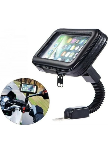 Kılıflı Motorsiklet Telefon Tutacağı 6.3 Inc Uyumlu Su Geçirmez Aynaya Montaj fiyatları