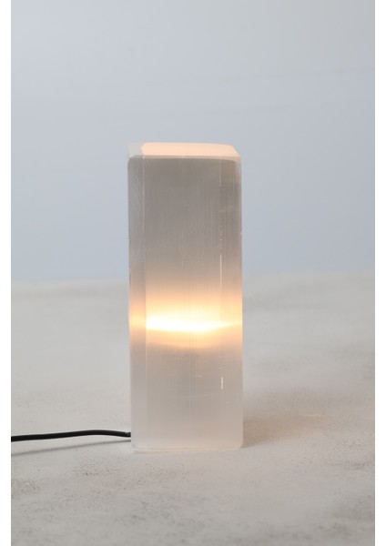 Selenit Doğal Taş Diktörtgen Lamba fırsatları