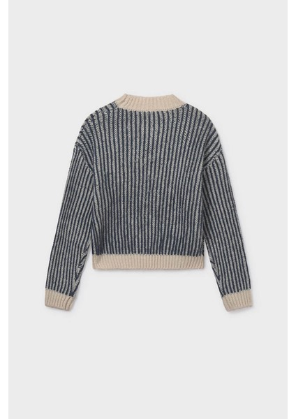 Kız Çocuk Çizgili Triko Kazak – Yeşil modelleri