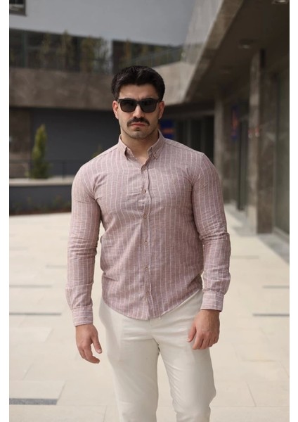 Erkek Çizgi Desenli Gömlek
