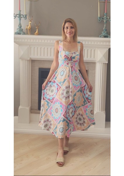 Fuşya Önden Bağlama Detaylı Elbise